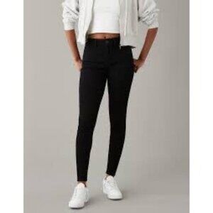 American Eagle Womens Super Stretch X4 Black Skinny Jeans Size 14 Long